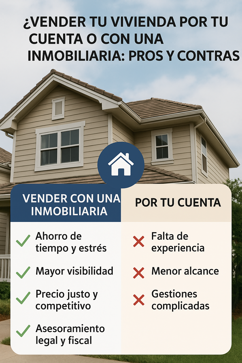 vender con inmobiliaria o por tu cuenta, pros y contras